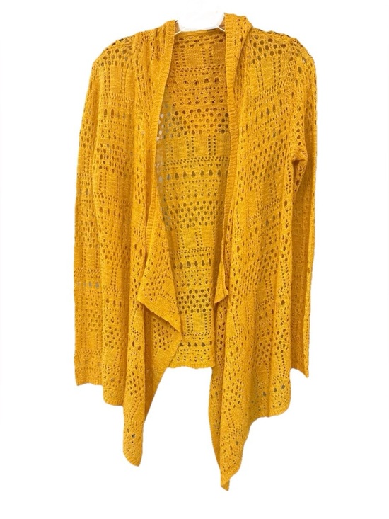 Sweaters - Golden Mustard Open Knit Cardigan Boho Draped Lightweight Sweater
